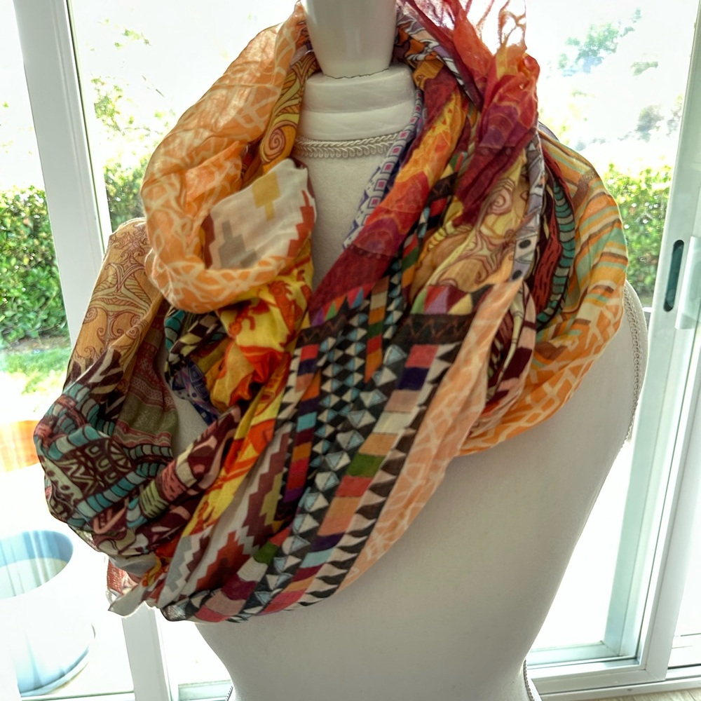 Modal And Cotton Patterned Scarf Italy - image 1